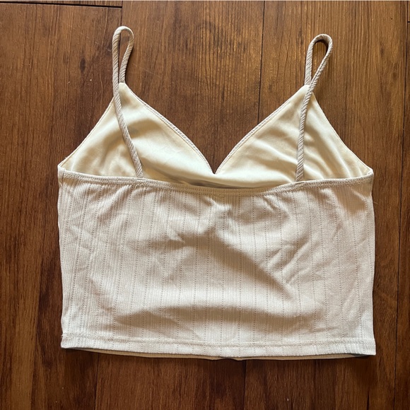 Tan cinched tank top tan camisole tan cami beige tank top beige camisole - Picture 2 of 3